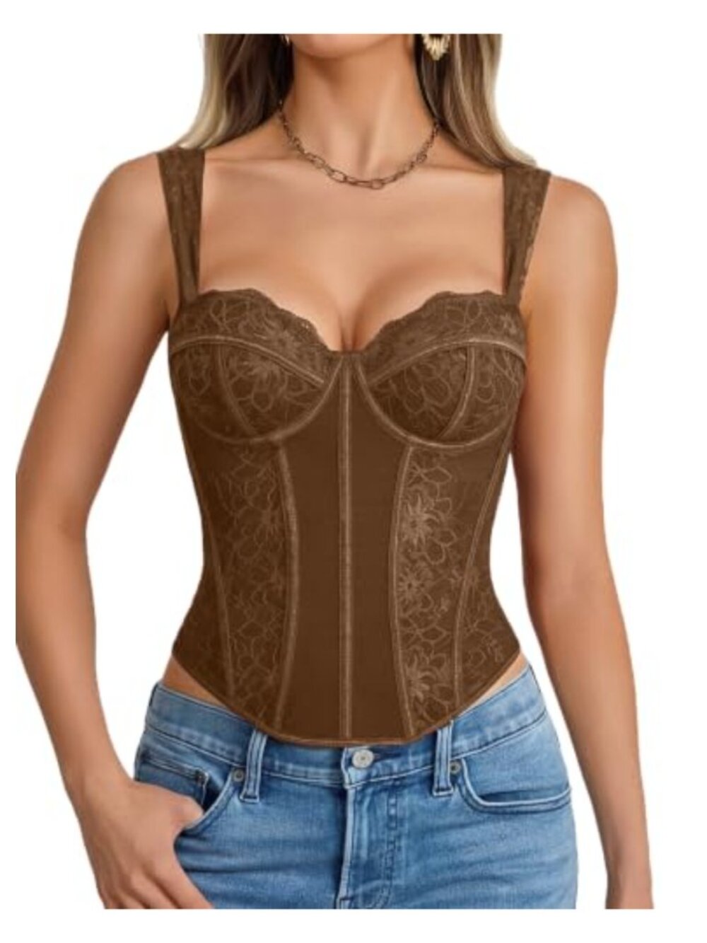 Lace Corset Top Women Sexy Bustier Underwire Waist Training Going Out